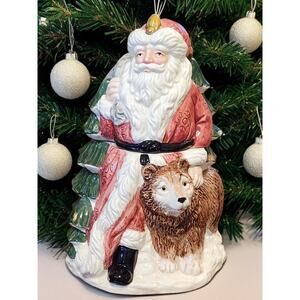 Fitz and Floyd Omnibus Old World Santa Collection Russian Santa Cookie Jar EUC